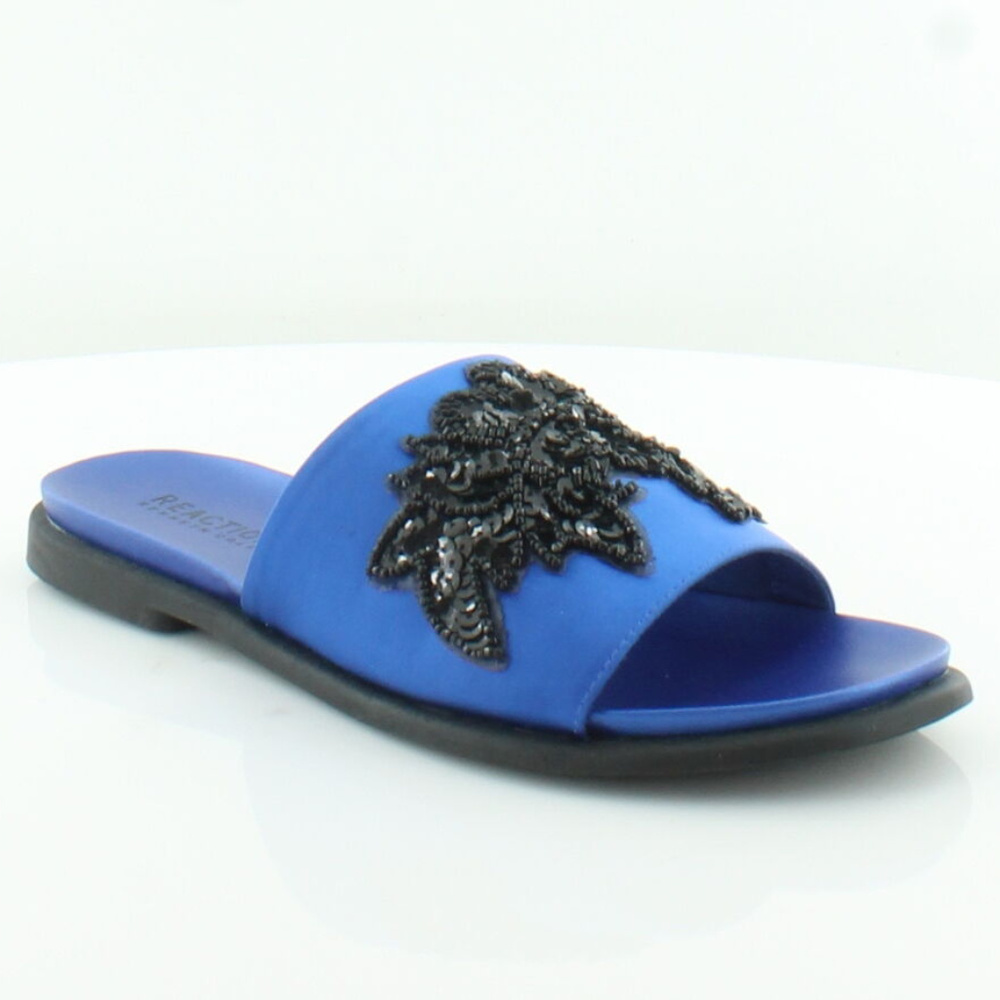 Kenneth Cole Jel-Ous Blue Black Slides 8.5 NEW